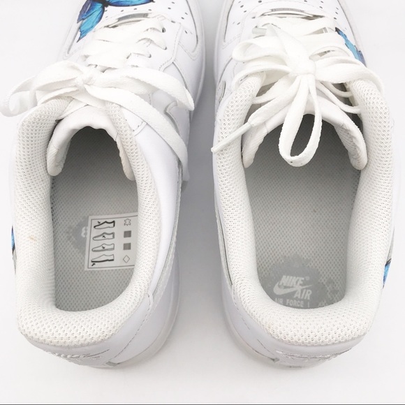 Nike Air Force 1 Custom Blue Butterfly Edition Size‎ 10 - Picture 6 of 11